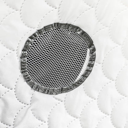 Baby Stroller Rain Cover - Universal Size, Provides Extra Warmth & Shields Child from Wind & Rain. Mesh Material for Ventilation & Reflective Trimming for Night Visibility. (White, Quilted)