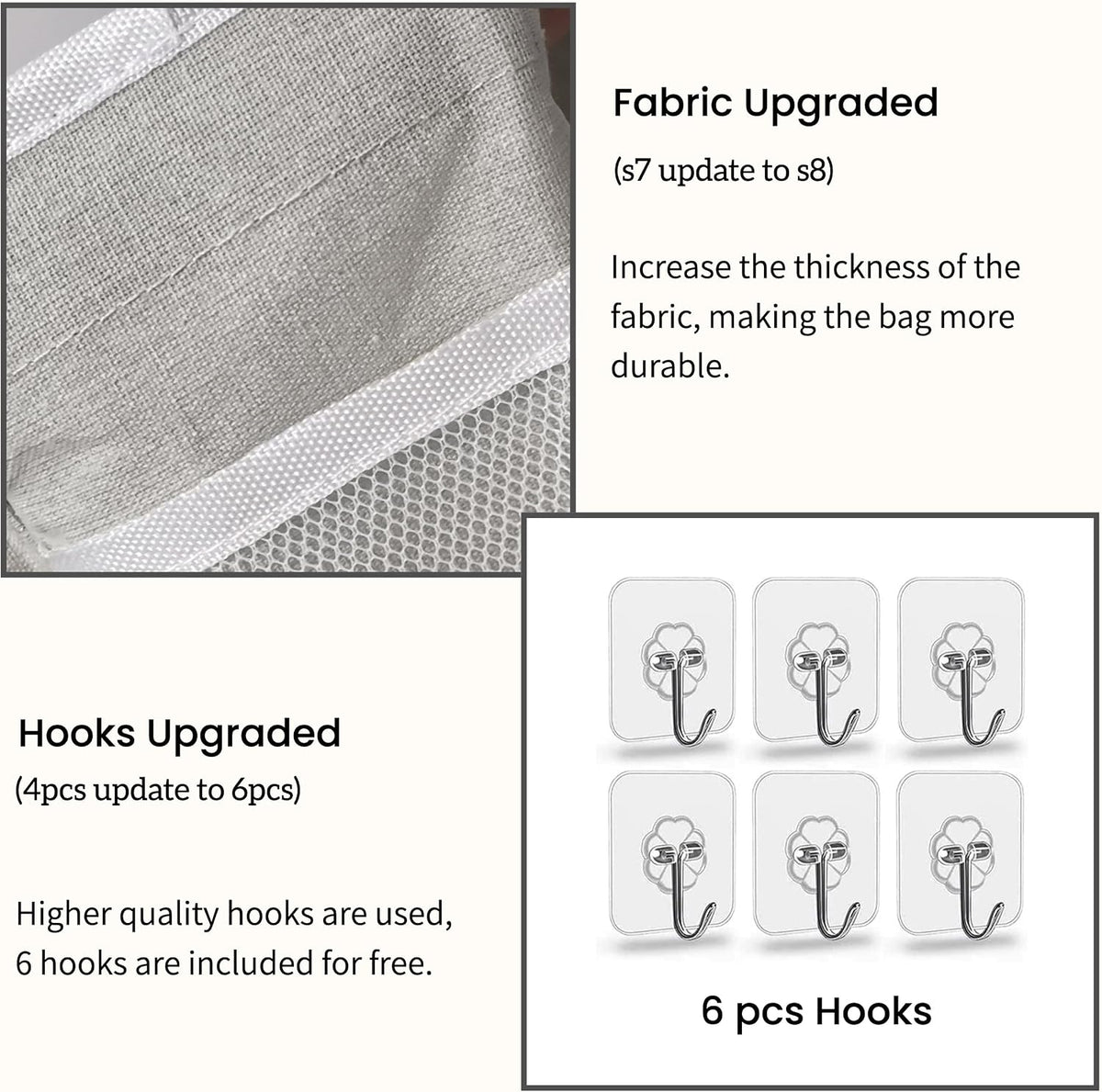 2pcs Light-Style Wall Hanging Storage Bag, Linen Fabric Door Hanging Organizer Baskets with Pockets, Waterproof Bin for Bedroom, Kitchen, Office, RV Camper (Pink-2pcs)