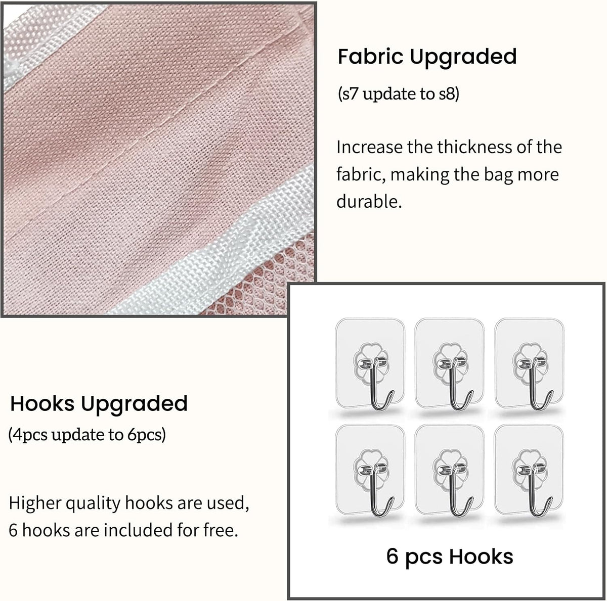 2pcs Light-Style Wall Hanging Storage Bag, Linen Fabric Door Hanging Organizer Baskets with Pockets, Waterproof Bin for Bedroom, Kitchen, Office, RV Camper (Pink-2pcs)