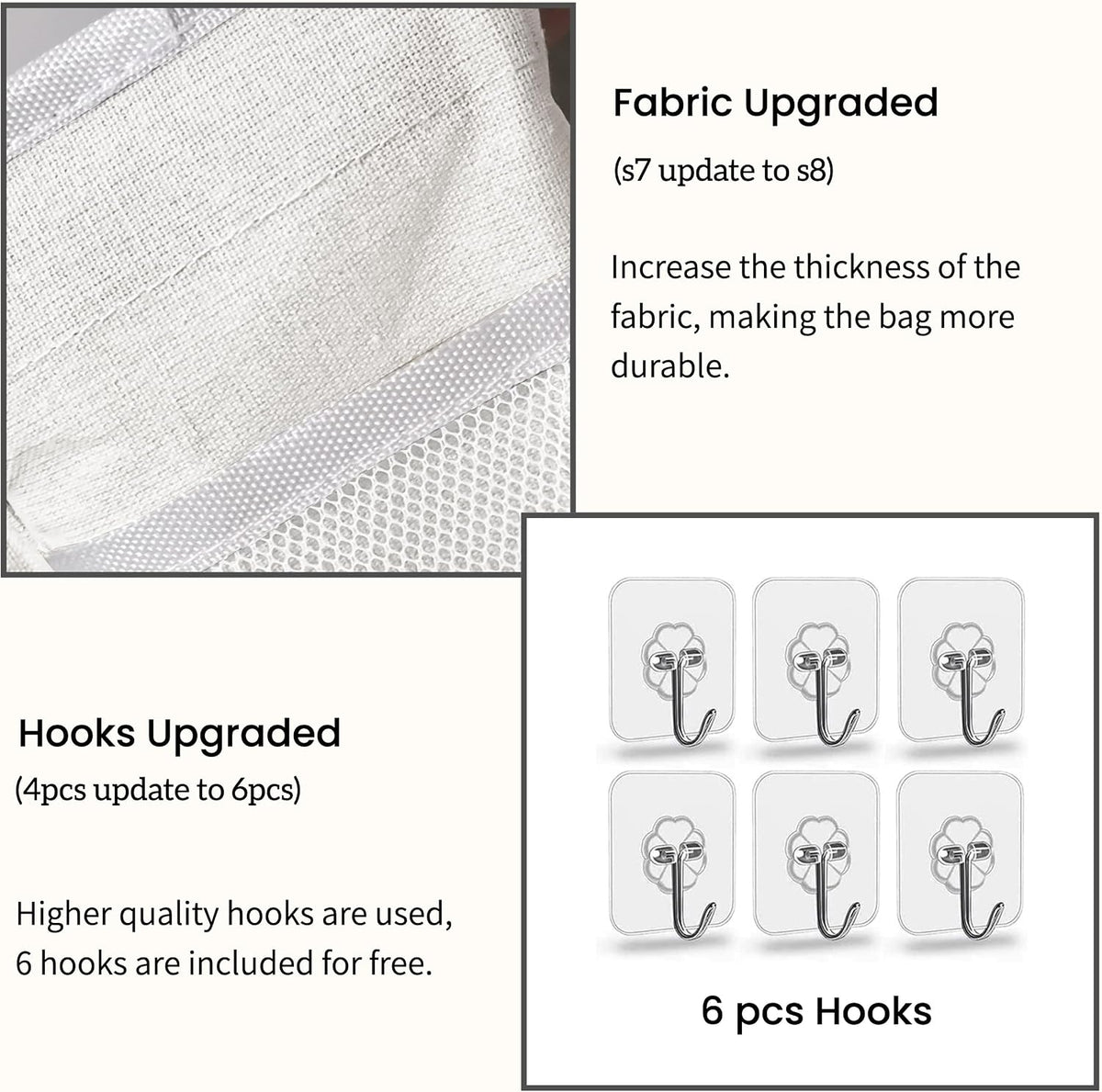 2pcs Light-Style Wall Hanging Storage Bag, Linen Fabric Door Hanging Organizer Baskets with Pockets, Waterproof Bin for Bedroom, Kitchen, Office, RV Camper (Pink-2pcs)