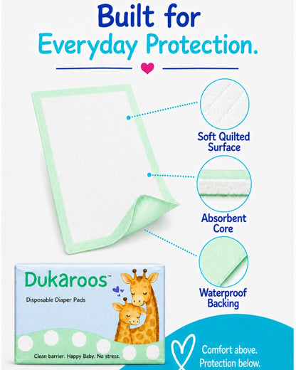 Disposable Baby Changing Pads- Travel Disposable Changing Pads for Diaper Bag and Public Restrooms