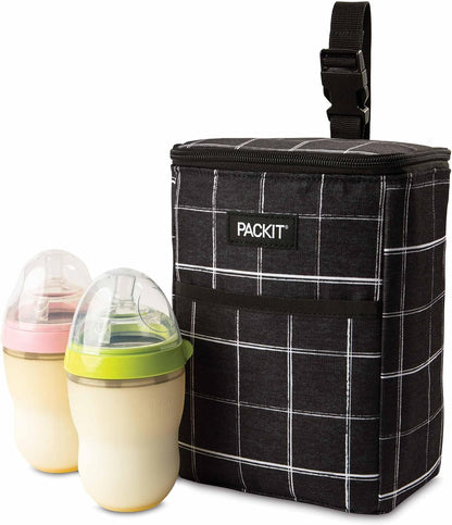 Freezable Double Bottle Bag, Built with EcoFreeze Technology, Antimicrobial lining, Collapsible, Reusable, Zip Closure, Buckle Handle, Perfect for Breastmilk and Formula On the Go