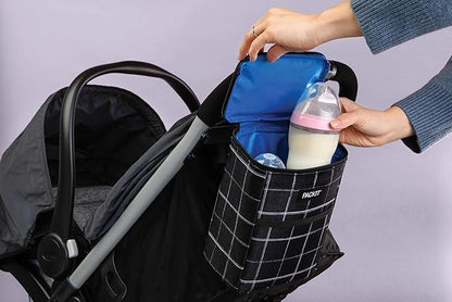 Freezable Double Bottle Bag, Built with EcoFreeze Technology, Antimicrobial lining, Collapsible, Reusable, Zip Closure, Buckle Handle, Perfect for Breastmilk and Formula On the Go
