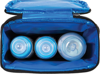 Freezable Double Bottle Bag, Built with EcoFreeze Technology, Antimicrobial lining, Collapsible, Reusable, Zip Closure, Buckle Handle, Perfect for Breastmilk and Formula On the Go