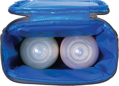 Freezable Double Bottle Bag, Built with EcoFreeze Technology, Antimicrobial lining, Collapsible, Reusable, Zip Closure, Buckle Handle, Perfect for Breastmilk and Formula On the Go