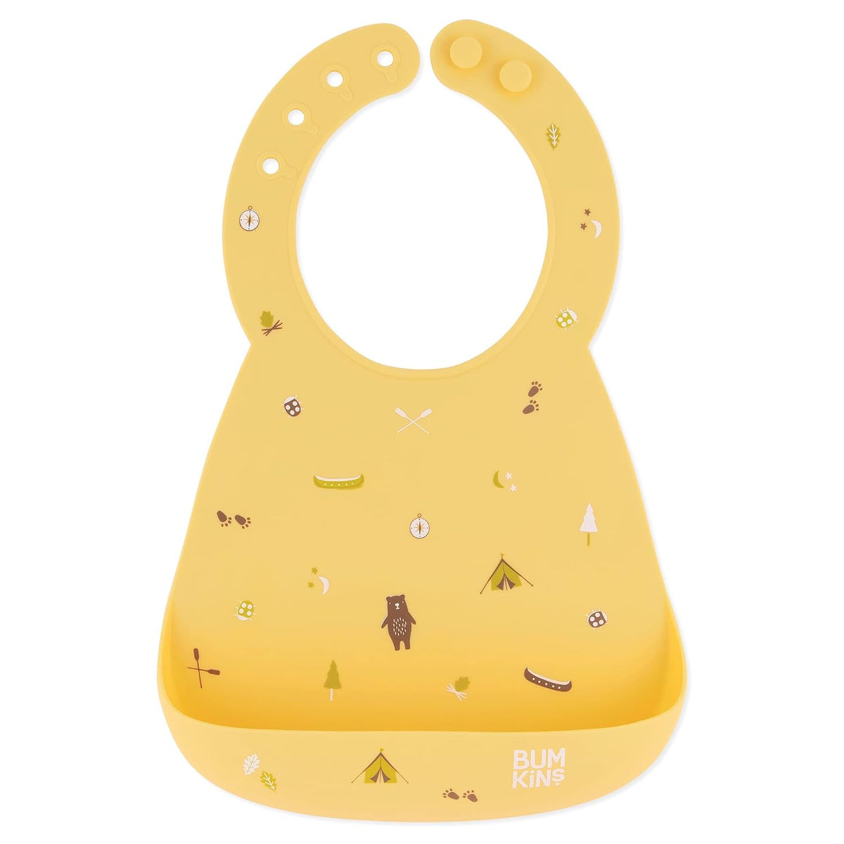 Bibs, Silicone Pocket for Babies, Baby Bib for Girl or Boy, for 6-24 Months Up to Toddler, Essential Must Have for Eating, Feeding, Baby Led Weaning Supplies, Mess Saving, Camp Gear Yellow