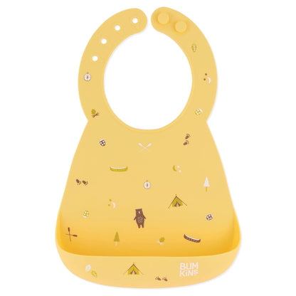 Bibs, Silicone Pocket for Babies, Baby Bib for Girl or Boy, for 6-24 Months Up to Toddler, Essential Must Have for Eating, Feeding, Baby Led Weaning Supplies, Mess Saving, Camp Gear Yellow