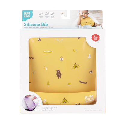 Bibs, Silicone Pocket for Babies, Baby Bib for Girl or Boy, for 6-24 Months Up to Toddler, Essential Must Have for Eating, Feeding, Baby Led Weaning Supplies, Mess Saving, Camp Gear Yellow