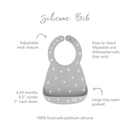 Bibs, Silicone Pocket for Babies, Baby Bib for Girl or Boy, for 6-24 Months Up to Toddler, Essential Must Have for Eating, Feeding, Baby Led Weaning Supplies, Mess Saving, Camp Gear Yellow