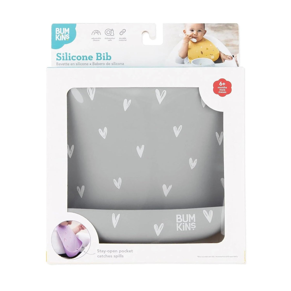 Bibs, Silicone Pocket for Babies, Baby Bib for Girl or Boy, for 6-24 Months Up to Toddler, Essential Must Have for Eating, Feeding, Baby Led Weaning Supplies, Mess Saving, Camp Gear Yellow