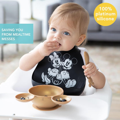 Bibs, Silicone Pocket for Babies, Baby Bib for Girl or Boy, for 6-24 Months Up to Toddler, Essential Must Have for Eating, Feeding, Baby Led Weaning Supplies, Mess Saving, Camp Gear Yellow