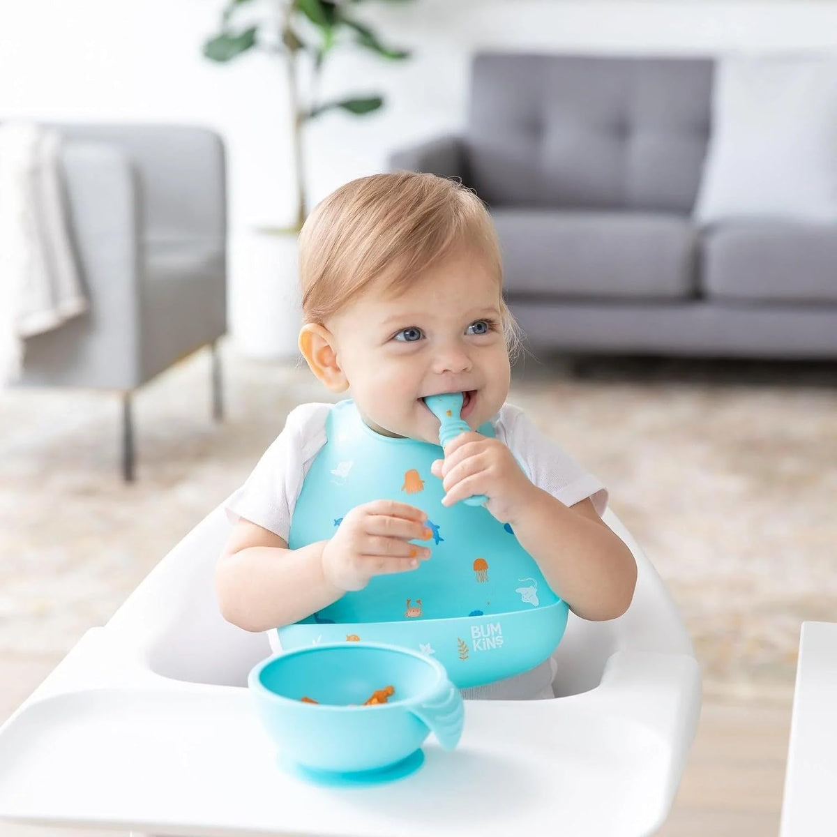 Bibs, Silicone Pocket for Babies, Baby Bib for Girl or Boy, for 6-24 Months Up to Toddler, Essential Must Have for Eating, Feeding, Baby Led Weaning Supplies, Mess Saving, Camp Gear Yellow