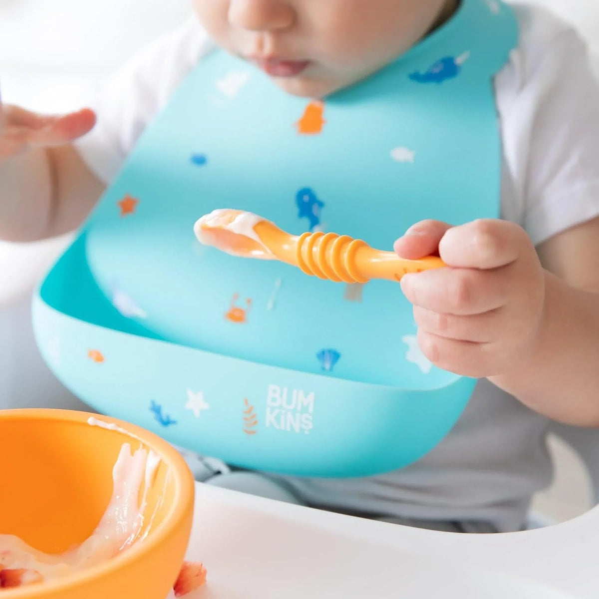 Bibs, Silicone Pocket for Babies, Baby Bib for Girl or Boy, for 6-24 Months Up to Toddler, Essential Must Have for Eating, Feeding, Baby Led Weaning Supplies, Mess Saving, Camp Gear Yellow