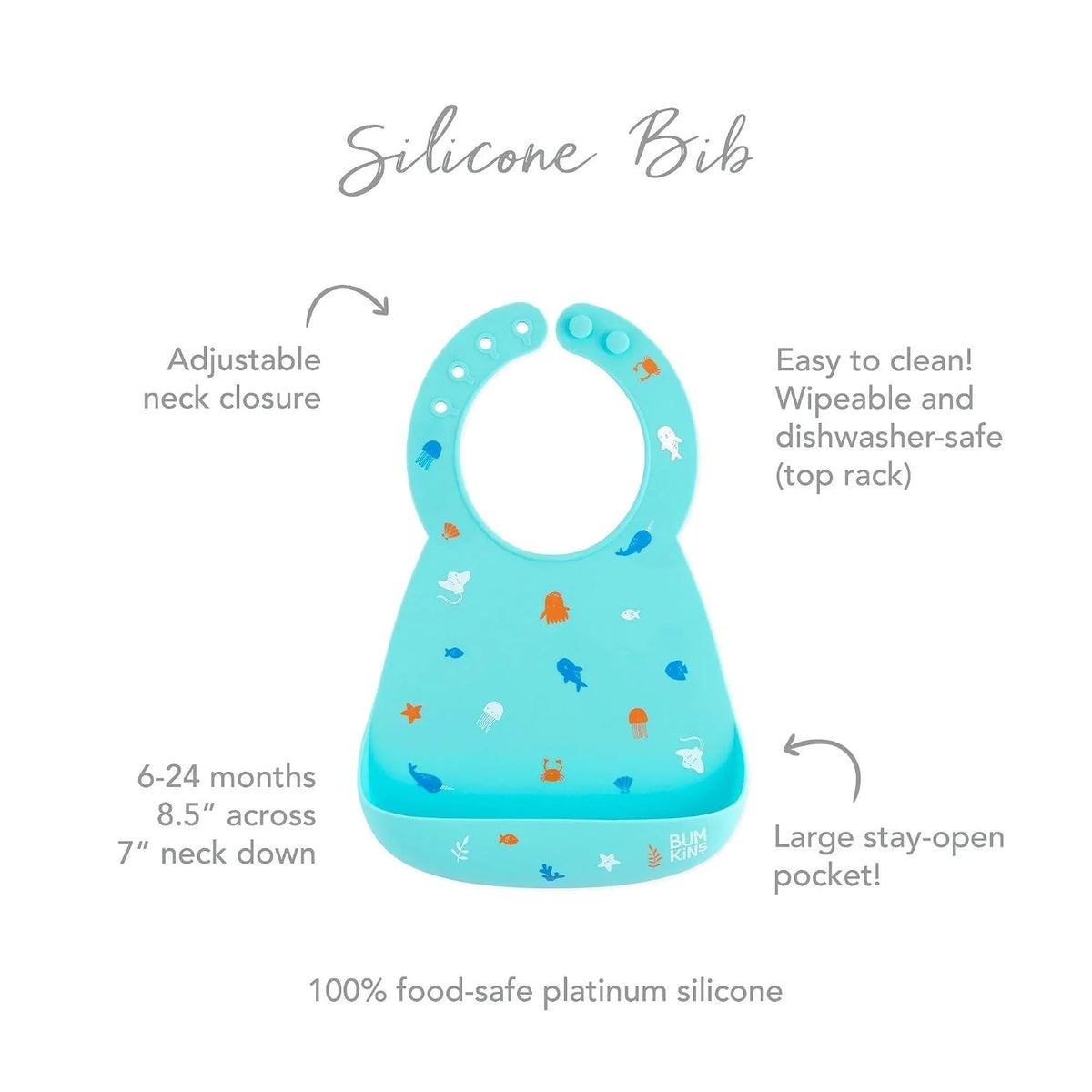 Bibs, Silicone Pocket for Babies, Baby Bib for Girl or Boy, for 6-24 Months Up to Toddler, Essential Must Have for Eating, Feeding, Baby Led Weaning Supplies, Mess Saving, Camp Gear Yellow