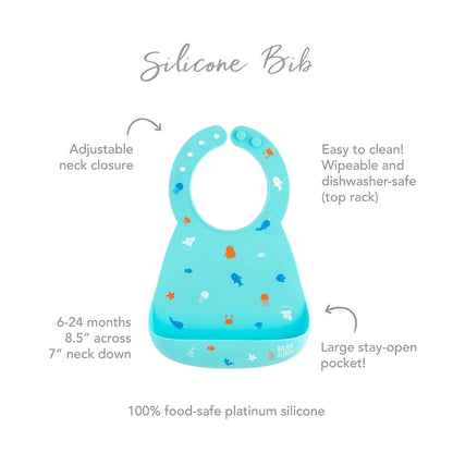 Bibs, Silicone Pocket for Babies, Baby Bib for Girl or Boy, for 6-24 Months Up to Toddler, Essential Must Have for Eating, Feeding, Baby Led Weaning Supplies, Mess Saving, Camp Gear Yellow