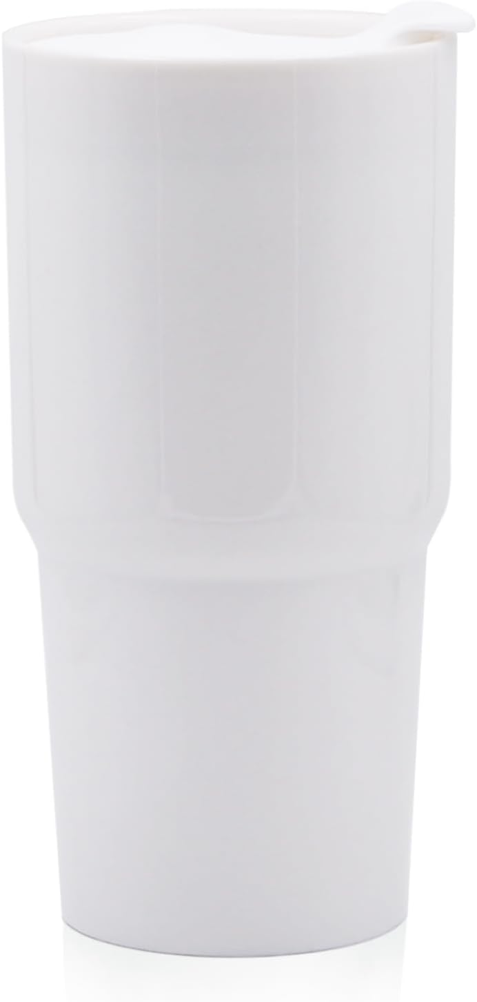 Ceramic Double Wall Insulated Travel Coffee Cup, 16oz, Matte Black | Double Wall Ceramic Insulated, Slider Lid & Silicone Boot, Grande Tumbler for Kitchen, Microwave-Safe, Dishwasher-Safe