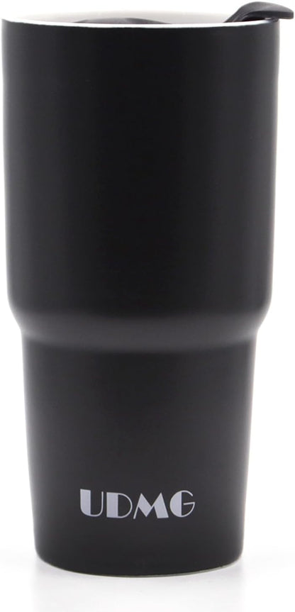 Ceramic Double Wall Insulated Travel Coffee Cup, 16oz, Matte Black | Double Wall Ceramic Insulated, Slider Lid & Silicone Boot, Grande Tumbler for Kitchen, Microwave-Safe, Dishwasher-Safe