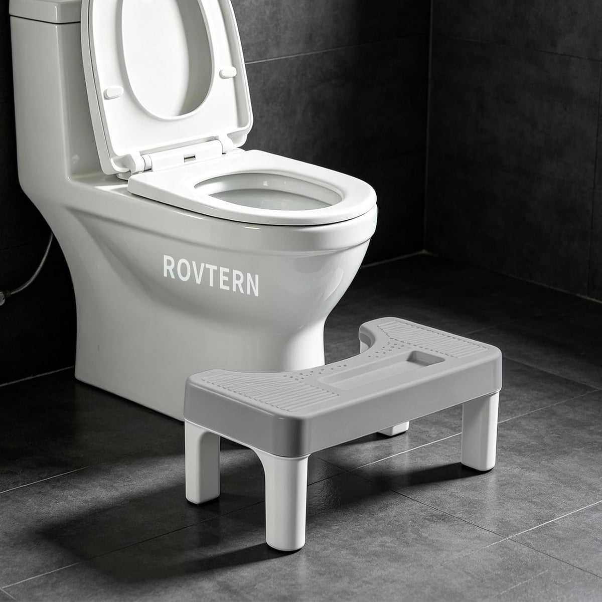 6.7 Inch Step Stool, Portable Plastic Foot Stool, Non-Slip Potty Stool for Bathroom
