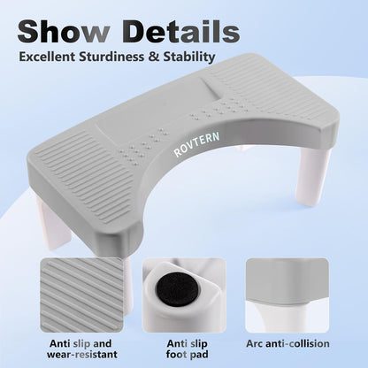 6.7 Inch Step Stool, Portable Plastic Foot Stool, Non-Slip Potty Stool for Bathroom