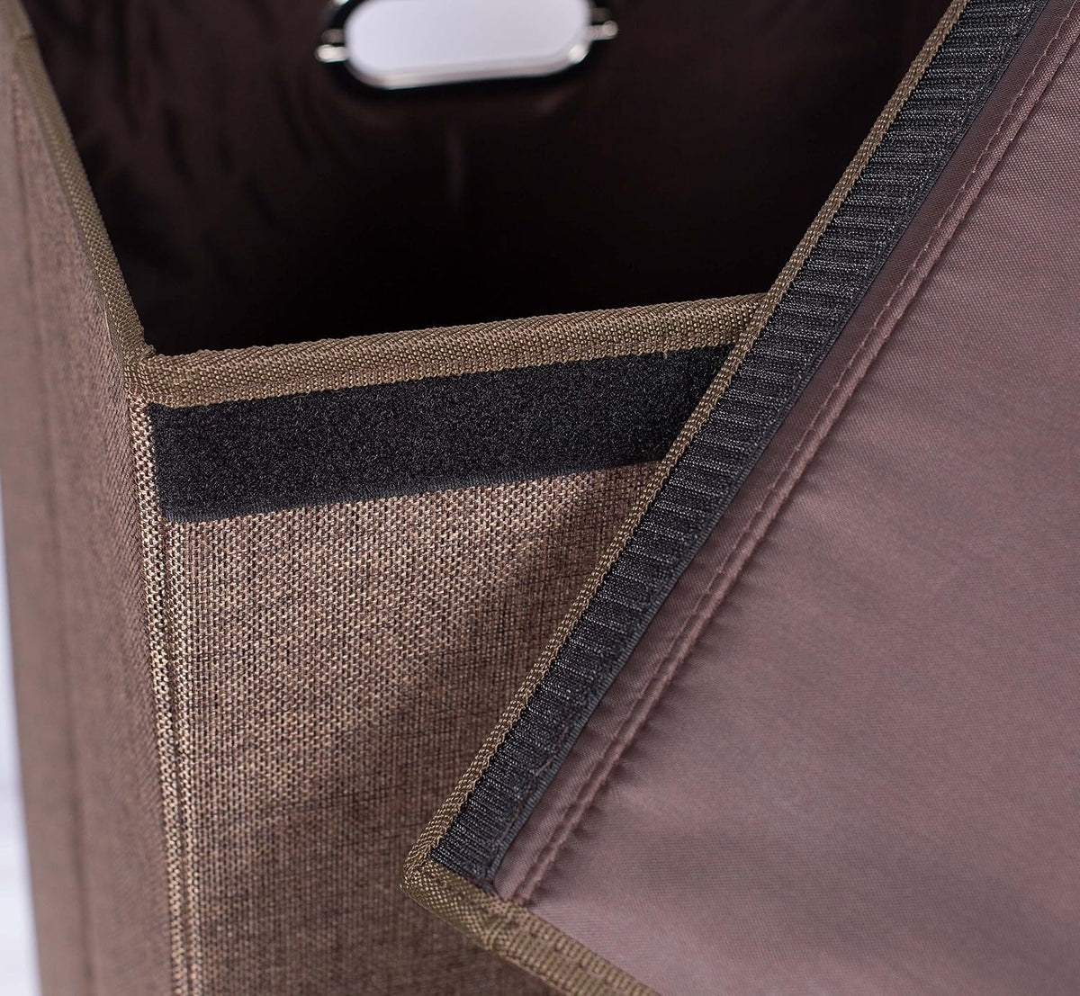 Laundry Hamper with Lid | Removable Bags for Sorting Clothes | Sectioned Laundry Basket for Bedroom & Bathroom | Collapsible Storage Bin with Cover | Double, Brown