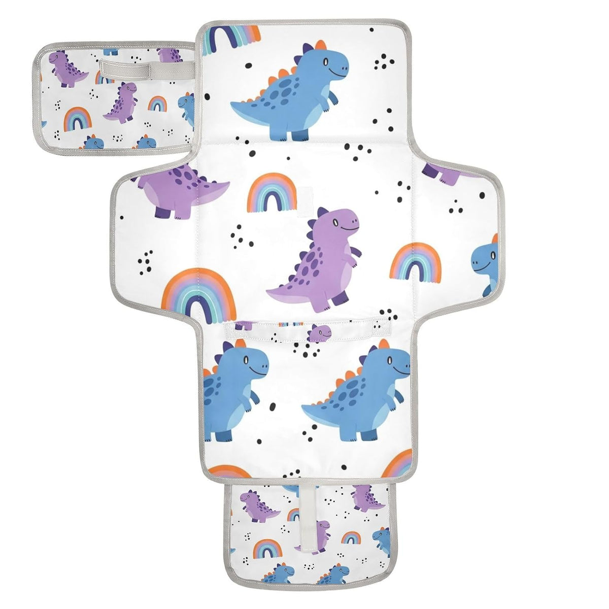 Dinosaurs Rainbows Print Portable Diaper Changing Pad for Family