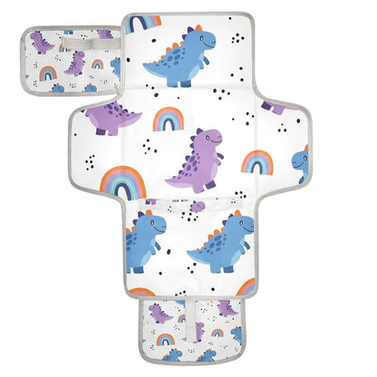 Dinosaurs Rainbows Print Portable Diaper Changing Pad for Family