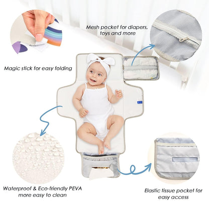 Dinosaurs Rainbows Print Portable Diaper Changing Pad for Family