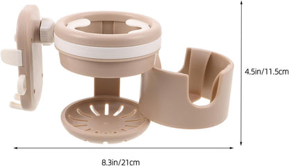 Stroller Cup Holder Phone Mount 3 in 1 Removable Abs Pushchair Accessory with Sturdy Water Bottle and Cell Phone Holder for Outdoor Use