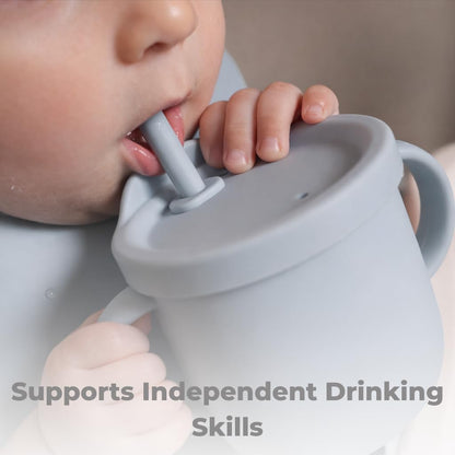 Silicone Baby Feeding Set Bundle, Dusty Blue