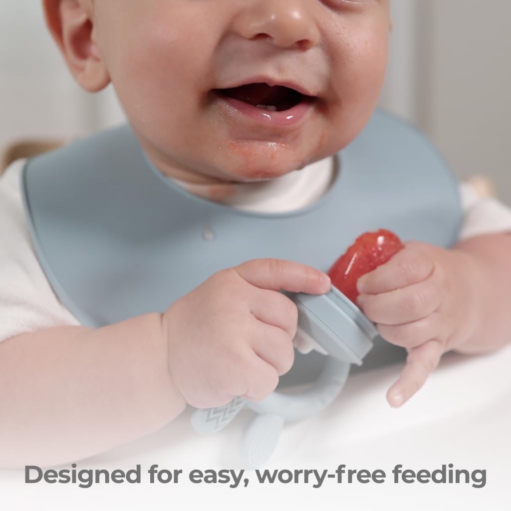 Silicone Baby Feeding Set Bundle, Dusty Blue