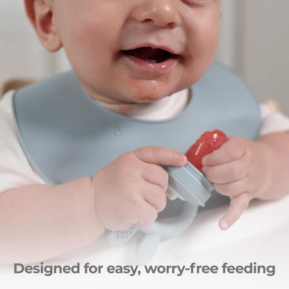 Silicone Baby Feeding Set Bundle, Dusty Blue