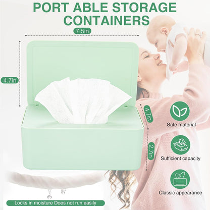 Baby Wipes Dispenser, Wipe Holder for Baby & Adult,Keeps Wet Tissue Fresh, Non-Slip Wipes Case, Flushable Wipe Container with Sealing Design Lid