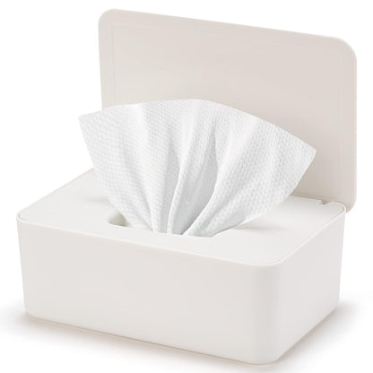Baby Wipes Dispenser, Wipe Holder for Baby & Adult,Keeps Wet Tissue Fresh, Non-Slip Wipes Case, Flushable Wipe Container with Sealing Design Lid