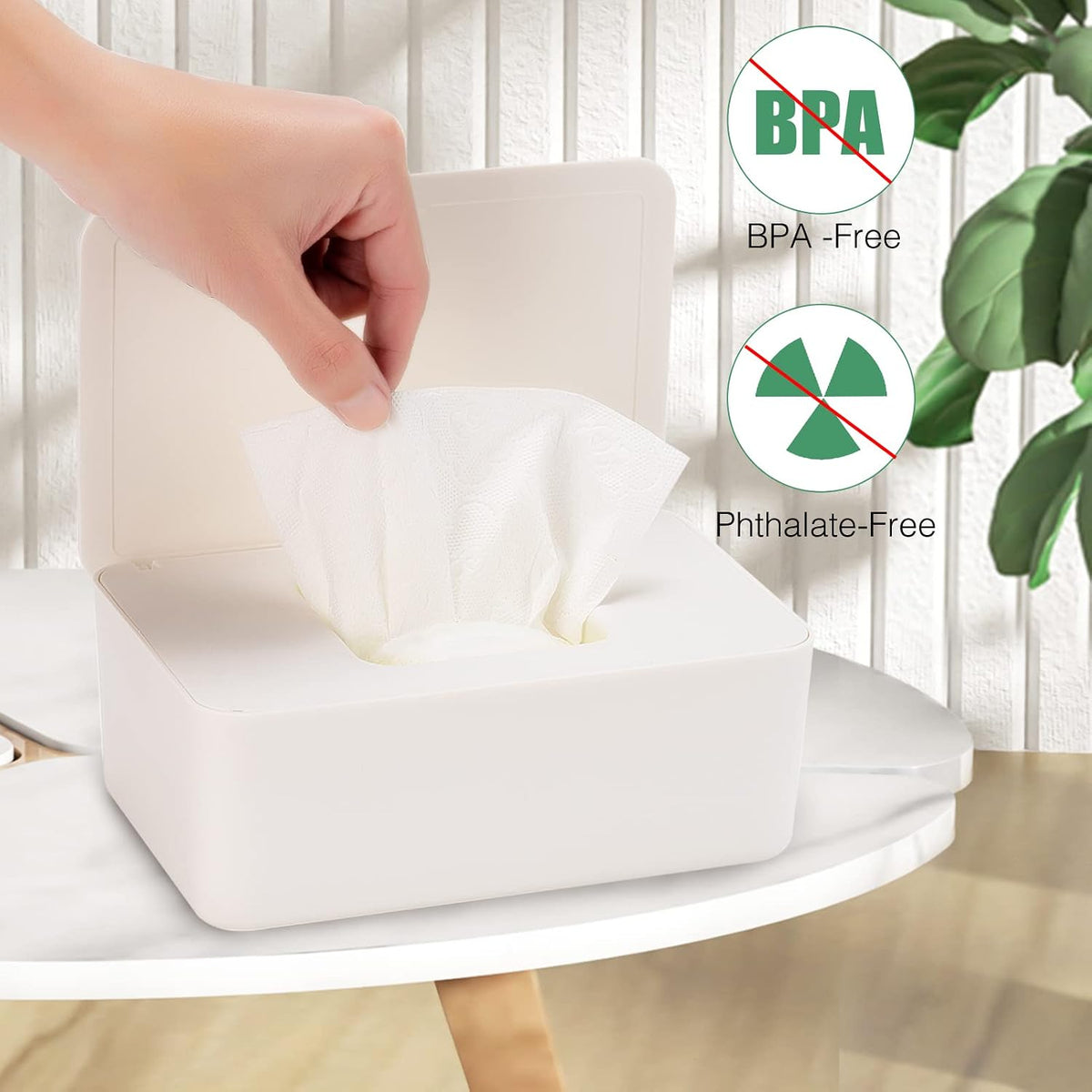 Baby Wipes Dispenser, Wipe Holder for Baby & Adult,Keeps Wet Tissue Fresh, Non-Slip Wipes Case, Flushable Wipe Container with Sealing Design Lid
