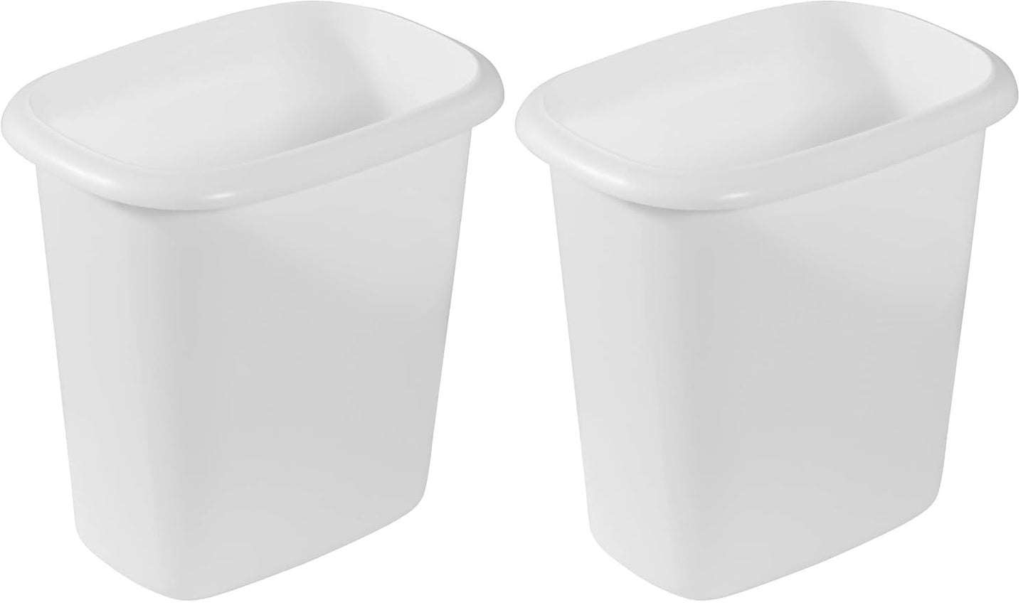 Vanity Trash Can/Wastebasket 1.5-Gallons/6-Quarts White for Under Counter/Kitchen/Office/Bedroom/Bathroom
