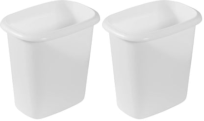 Vanity Trash Can/Wastebasket 1.5-Gallons/6-Quarts White for Under Counter/Kitchen/Office/Bedroom/Bathroom