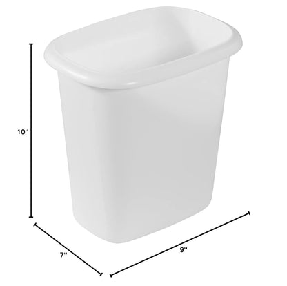 Vanity Trash Can/Wastebasket 1.5-Gallons/6-Quarts White for Under Counter/Kitchen/Office/Bedroom/Bathroom