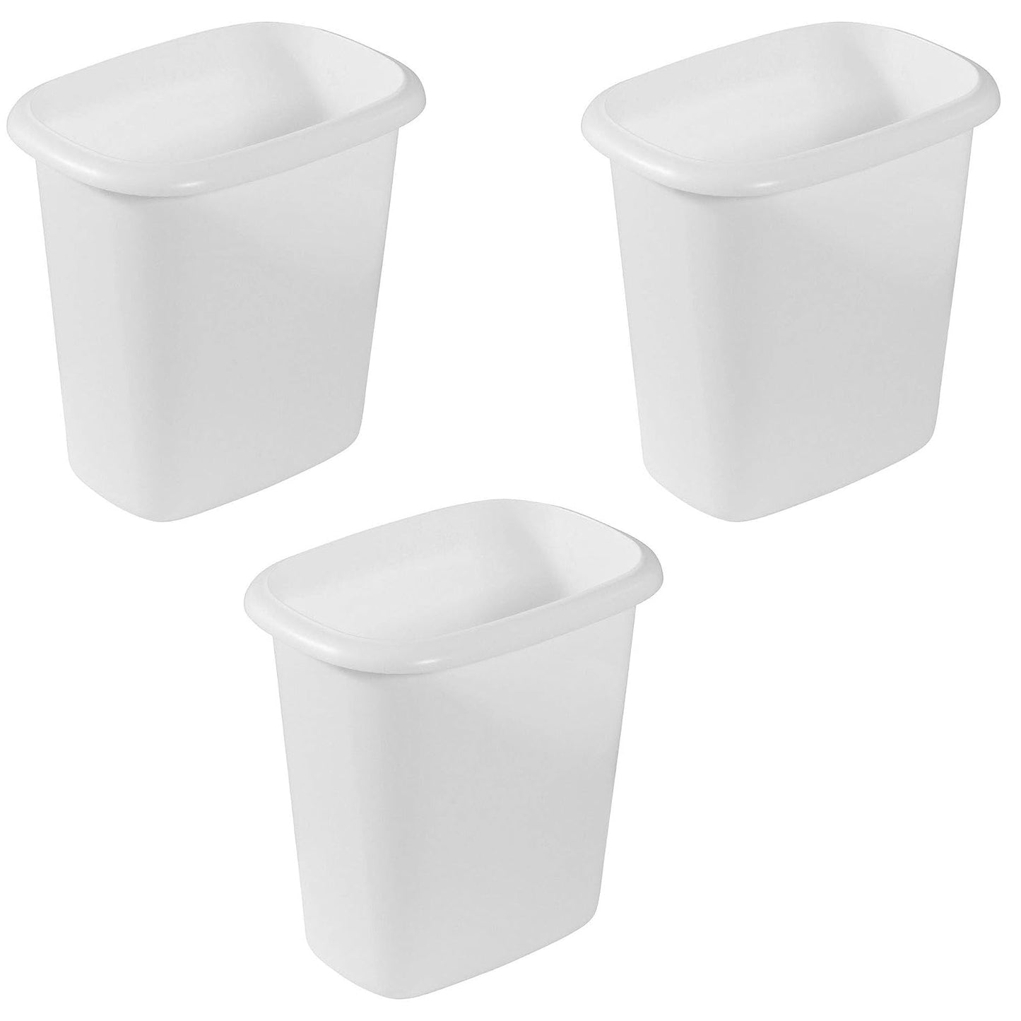 Vanity Trash Can/Wastebasket 1.5-Gallons/6-Quarts White for Under Counter/Kitchen/Office/Bedroom/Bathroom