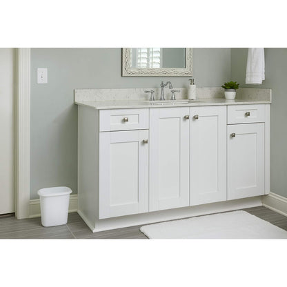 Vanity Trash Can/Wastebasket 1.5-Gallons/6-Quarts White for Under Counter/Kitchen/Office/Bedroom/Bathroom