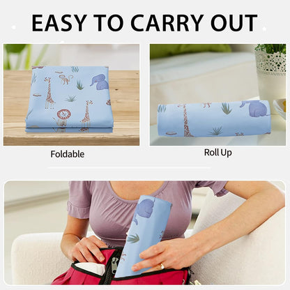 Wipeable Portable Changing Pad, PU Leather Diaper Changing Mat for Travel