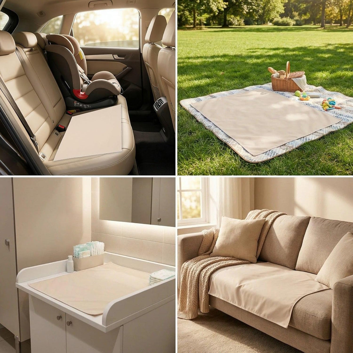 Wipeable Portable Changing Pad, PU Leather Diaper Changing Mat for Travel