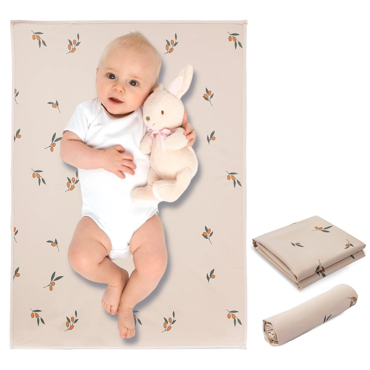 Wipeable Portable Changing Pad, PU Leather Diaper Changing Mat for Travel