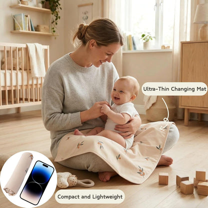 Wipeable Portable Changing Pad, PU Leather Diaper Changing Mat for Travel