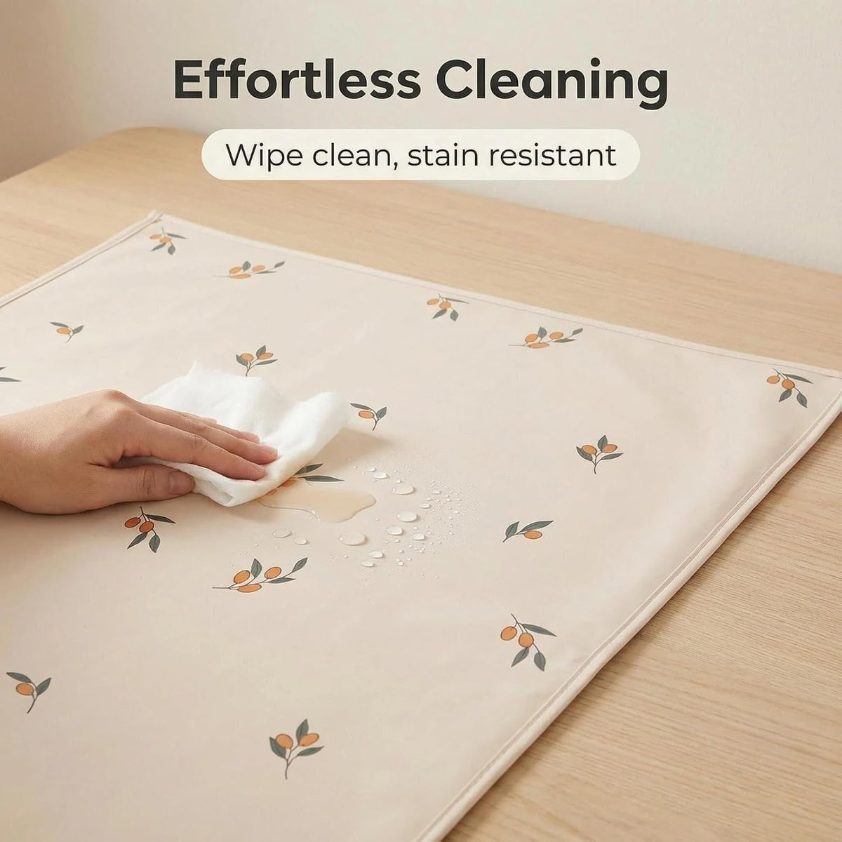 Wipeable Portable Changing Pad, PU Leather Diaper Changing Mat for Travel