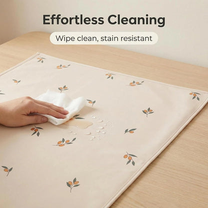 Wipeable Portable Changing Pad, PU Leather Diaper Changing Mat for Travel