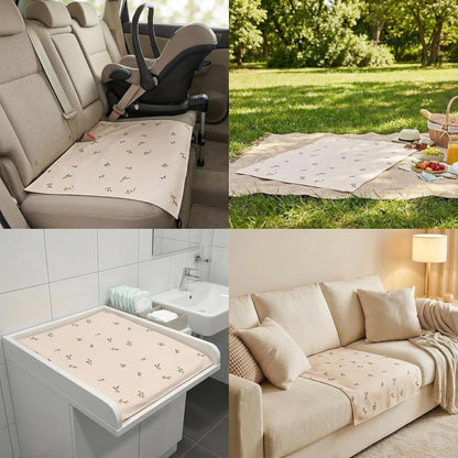 Wipeable Portable Changing Pad, PU Leather Diaper Changing Mat for Travel