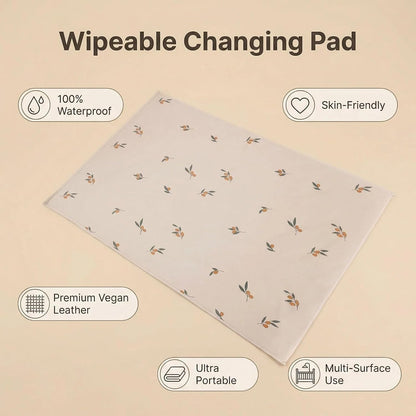 Wipeable Portable Changing Pad, PU Leather Diaper Changing Mat for Travel