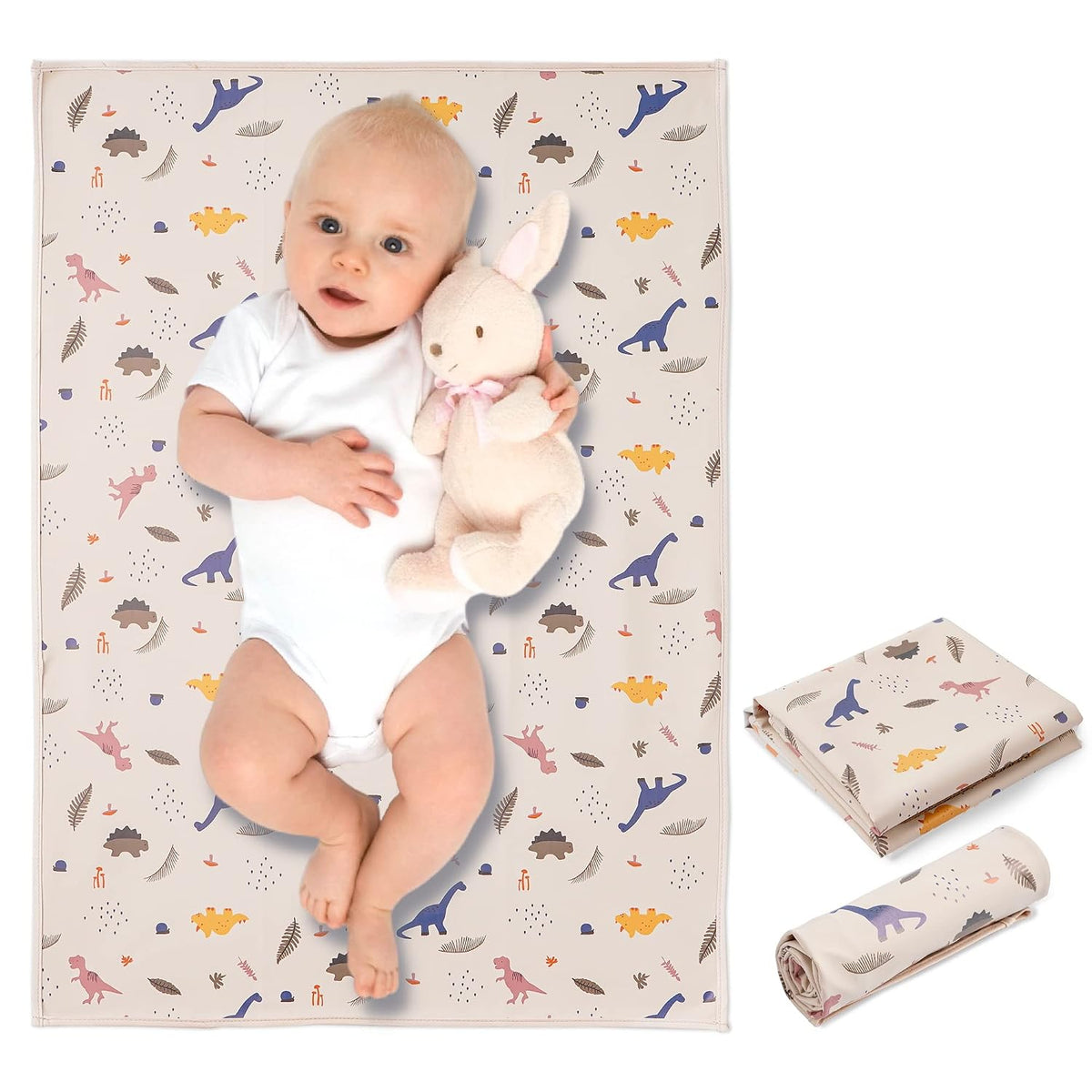 Wipeable Portable Changing Pad, PU Leather Diaper Changing Mat for Travel