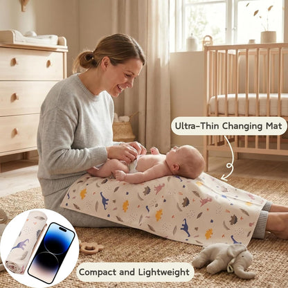 Wipeable Portable Changing Pad, PU Leather Diaper Changing Mat for Travel