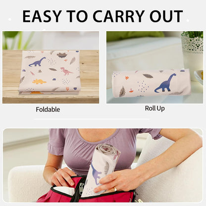 Wipeable Portable Changing Pad, PU Leather Diaper Changing Mat for Travel